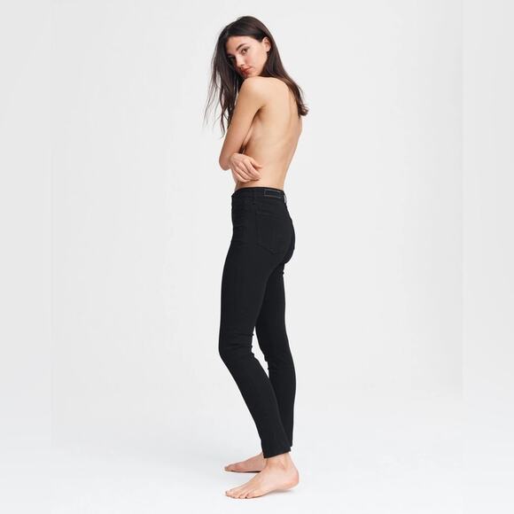 Rag & Bone | Nina Mid-Rise Skinny In No Fade Black Size 28 - Picture 1 of 8
